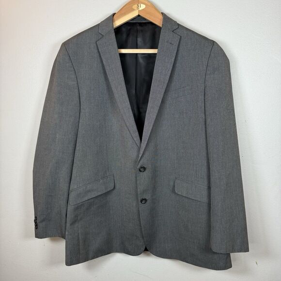Kenneth Cole Reaction Suit Jacket Men’s Size 46L Business Blazer Gray - Picture 1 of 8